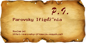Parovsky Ifigénia névjegykártya